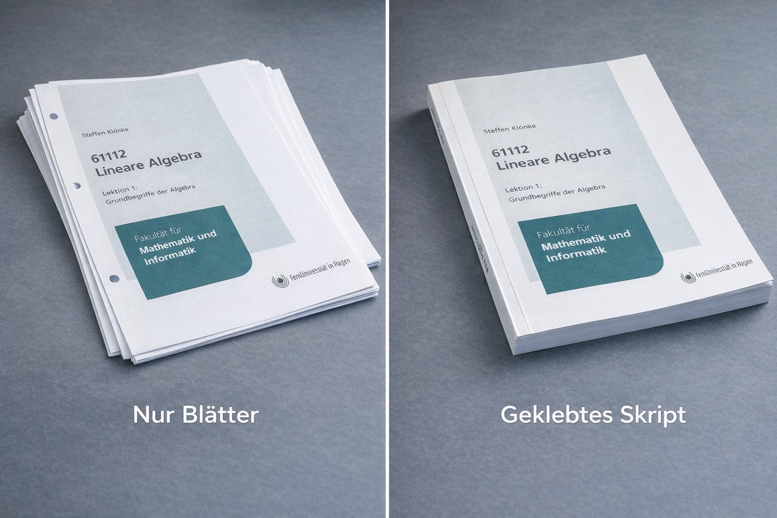 Beispiel eines gedruckten Skripts